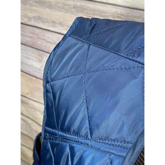 Lands’ End Quilted Puffer Vest – Men’s XL Blue Full Zip with Corduroy Collar - Picture 8 of 11